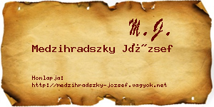 Medzihradszky József névjegykártya