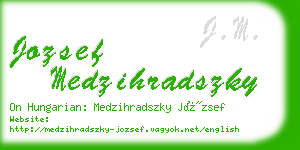 jozsef medzihradszky business card